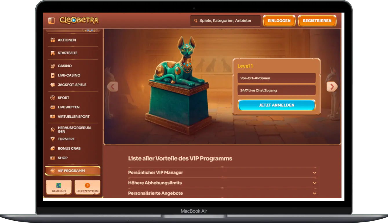 VIP- und Treueprogramm bei Cleobetra Casino